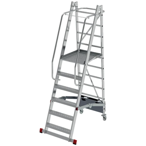 Профессиональная передвижная складная лестница-стремянка с платформой NV 3540 Новая Высота 1х6