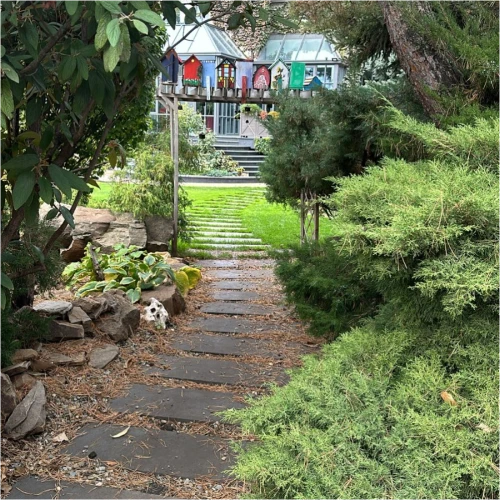 Плита пошаговая бучарда Базальт 1200х400х50 мм