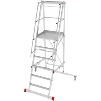 Индустриальная передвижная складная лестница-стремянка с платформой NV 5542 Новая Высота 1х6