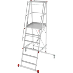 Индустриальная передвижная складная лестница-стремянка с платформой NV 5542 Новая Высота 1х6
