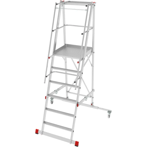 Индустриальная передвижная складная лестница-стремянка с платформой NV 5542 Новая Высота 1х6