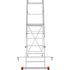 Индустриальная передвижная складная лестница-стремянка с платформой NV 5542 Новая Высота 1х6