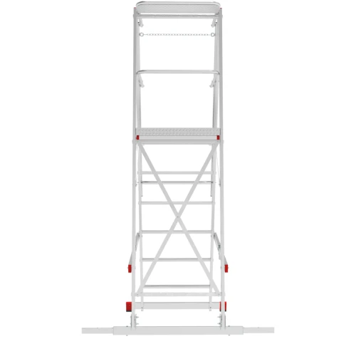 Индустриальная передвижная складная лестница-стремянка с платформой NV 5542 Новая Высота 1х6