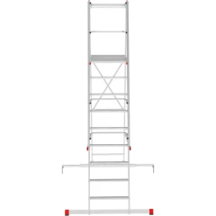 Индустриальная передвижная складная лестница-стремянка с платформой NV 5545 Новая Высота 1х9