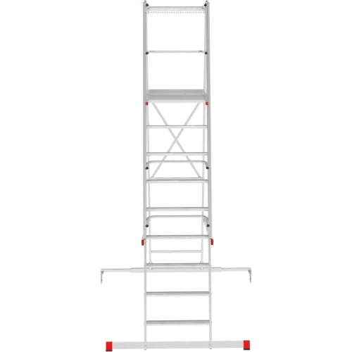 Индустриальная передвижная складная лестница-стремянка с платформой NV 5545 Новая Высота 1х9