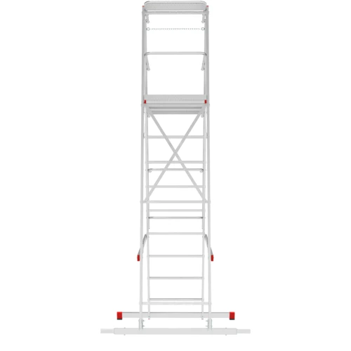 Индустриальная передвижная складная лестница-стремянка с платформой NV 5545 Новая Высота 1х9