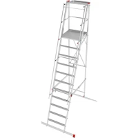 Индустриальная передвижная складная лестница-стремянка с платформой NV 5547 Новая Высота 1х11