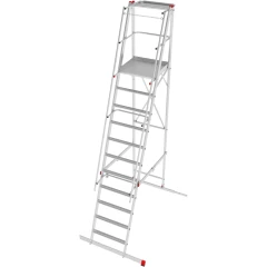 Индустриальная передвижная складная лестница-стремянка с платформой NV 5547 Новая Высота 1х11
