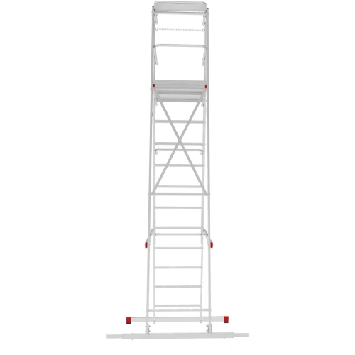 Индустриальная передвижная складная лестница-стремянка с платформой NV 5547 Новая Высота 1х11