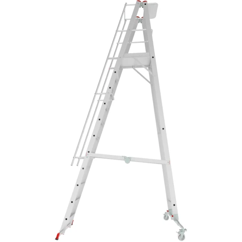 Индустриальная передвижная складная лестница-стремянка с платформой NV 5547 Новая Высота 1х11