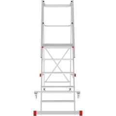 Индустриальная передвижная складная лестница-стремянка с платформой NV 5548 Новая Высота 1х12