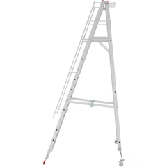 Индустриальная передвижная складная лестница-стремянка с платформой NV 5548 Новая Высота 1х12