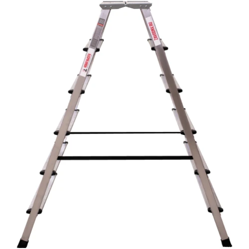 Стремянка алюминиевая двухсторонняя Новая Высота NV 2120, 2х6 ступеней 80 мм, площадка 350х260 мм