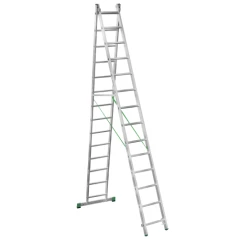 Лестница алюминиевая двухсекционная Новая Высота NV 2220, 2х14 перекладин