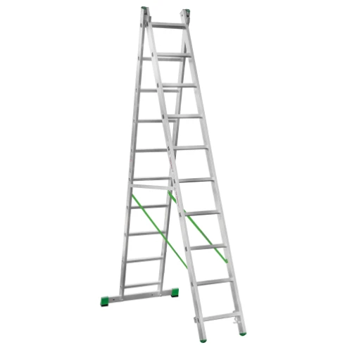 Лестница алюминиевая двухсекционная Новая Высота NV 2220, 2х10 перекладин