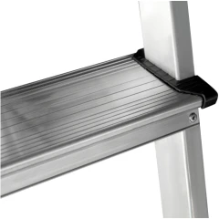 Стремянка алюминиевая двухсторонняя Новая Высота NV 2120, 2х4 ступени 80 мм, площадка 350х260 мм