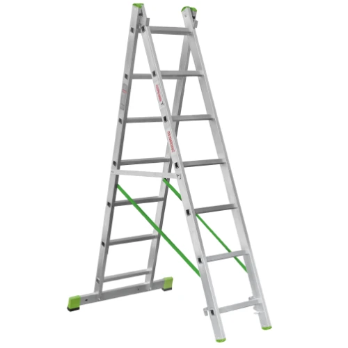 Лестница алюминиевая двухсекционная Новая Высота NV 2220, 2х7 перекладин