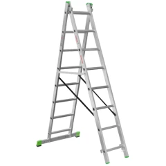 Лестница алюминиевая двухсекционная Новая Высота NV 2220, 2х8 перекладин