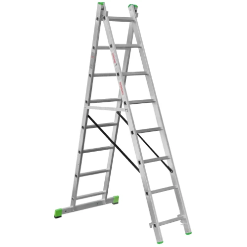 Лестница алюминиевая двухсекционная Новая Высота NV 2220, 2х8 перекладин