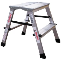 Стремянка алюминиевая двухсторонняя Новая Высота NV 2120, 2х2 ступени 80 мм, площадка 350х260 мм