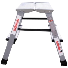 Стремянка алюминиевая двухсторонняя Новая Высота NV 2120, 2х2 ступени 80 мм, площадка 350х260 мм