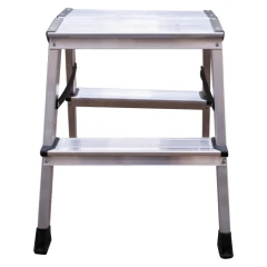 Стремянка алюминиевая двухсторонняя Новая Высота NV 2120, 2х2 ступени 80 мм, площадка 350х260 мм