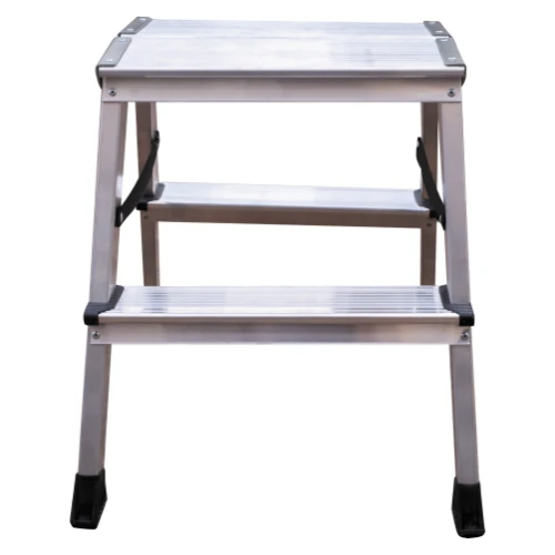 Стремянка алюминиевая двухсторонняя Новая Высота NV 2120, 2х2 ступени 80 мм, площадка 350х260 мм