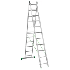 Лестница алюминиевая двухсекционная Новая Высота NV 2220, 2х11 перекладин