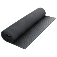 Грязезащитный резиновый ковер широкий рубчик 10000×1250х3.5-4 мм чёрный