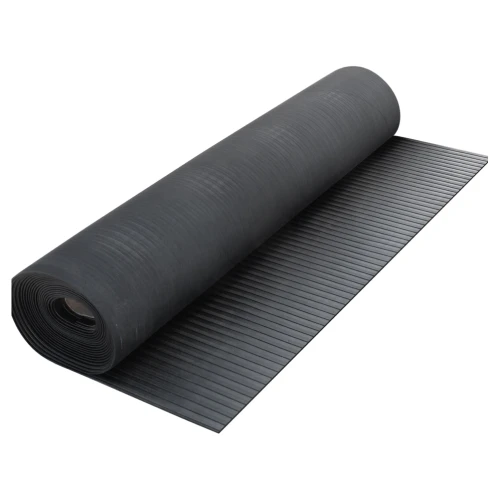 Грязезащитный резиновый ковер широкий рубчик 10000×1250х3.5-4 мм чёрный