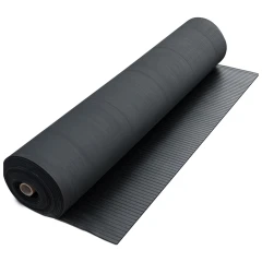 Грязезащитный резиновый ковер редкий рубчик 10000×1200х3.5-4 мм чёрный