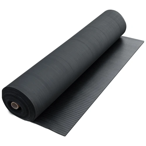 Грязезащитный резиновый ковер редкий рубчик 10000×1200х3.5-4 мм чёрный