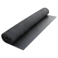 Грязезащитный резиновый ковер широкий рубчик 10000×1500х3.5-4 мм чёрный