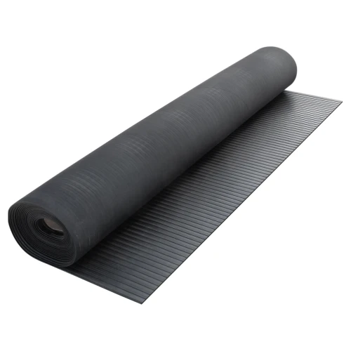 Грязезащитный резиновый ковер широкий рубчик 10000×1500х3.5-4 мм чёрный