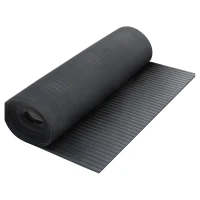 Грязезащитный резиновый ковер широкий рубчик 10000×1000х3.5-4 мм чёрный