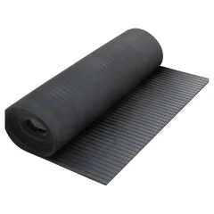 Грязезащитный резиновый ковер широкий рубчик 10000×1000х3.5-4 мм чёрный