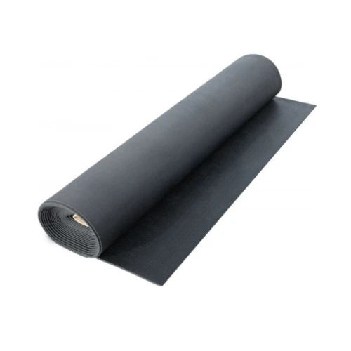 Грязезащитный резиновый ковер поперечное рифление 10000×1200х3,5 мм чёрный