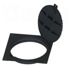 Люк чугунный тяжелый в квадратном корпусе с запорным устройством кл.С250