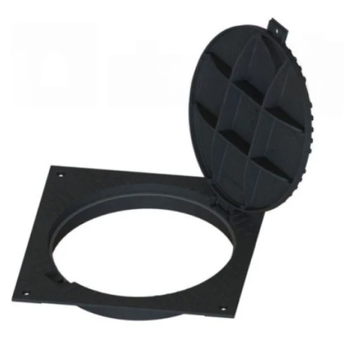 Люк чугунный тяжелый в квадратном корпусе с запорным устройством кл.С250