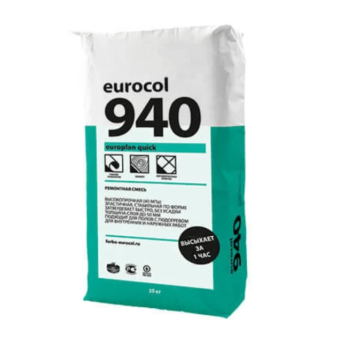 Смесь сухая ремонтная цементная Forbo 940 Europlan Quick, 25 кг