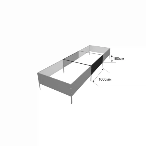 Удлинитель грядки садовой оцинкованный (неокрашенный) 700*1000*160 мм