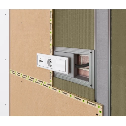 Звукоизоляционный подрозетник 2-секционный SoundGuard S-BOX 2, 192х115х36 мм