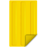 Тактильная плитка из ПВХ 180х300х2 мм, 3 полосы, самоклеящаяся основа