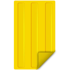 Тактильная плитка из ПУ 180х300х2 мм, 3 полосы, самоклеящаяся основа