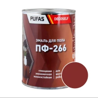 Эмаль для пола Pufas Decoself ПФ-266 красно-коричневая (0,9 кг)