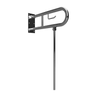 Поручень откидной с креплением на стену и доп.ногой 750х200х750 мм, нерж.сталь AISI 304