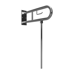 Поручень откидной с креплением на стену и доп.ногой 750х200х750 мм, нерж.сталь AISI 304