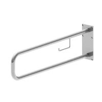 Поручень не откидной настенный с бумагодержателем 800х200 мм, нерж.сталь AISI 304