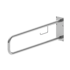 Поручень не откидной настенный с бумагодержателем 800х200 мм, нерж.сталь AISI 304
