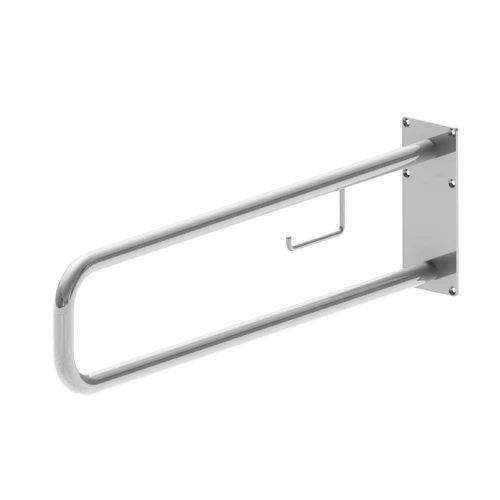Поручень не откидной настенный с бумагодержателем 800х200 мм, нерж.сталь AISI 304